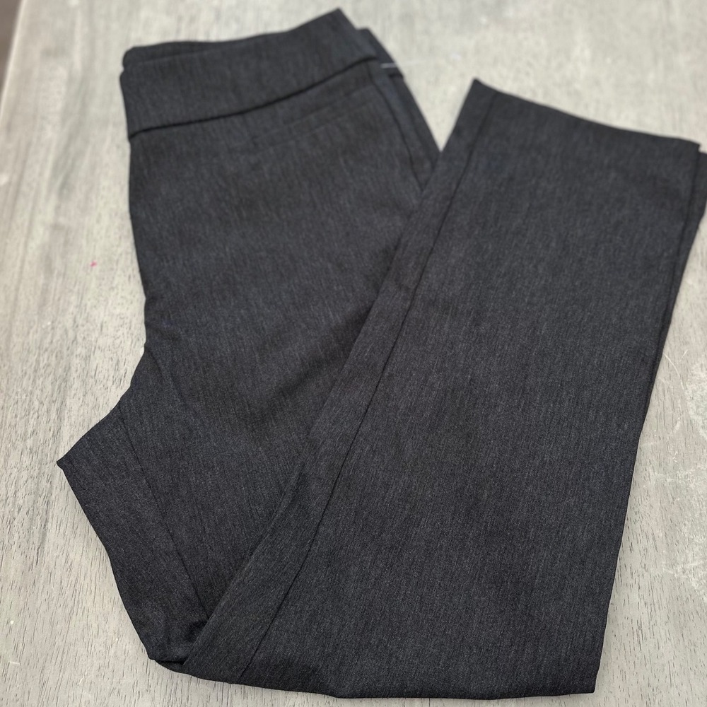 Liz Claiborne Lisa Gray Pull-On Dress Pants Womens 8P Short Straight Trousers